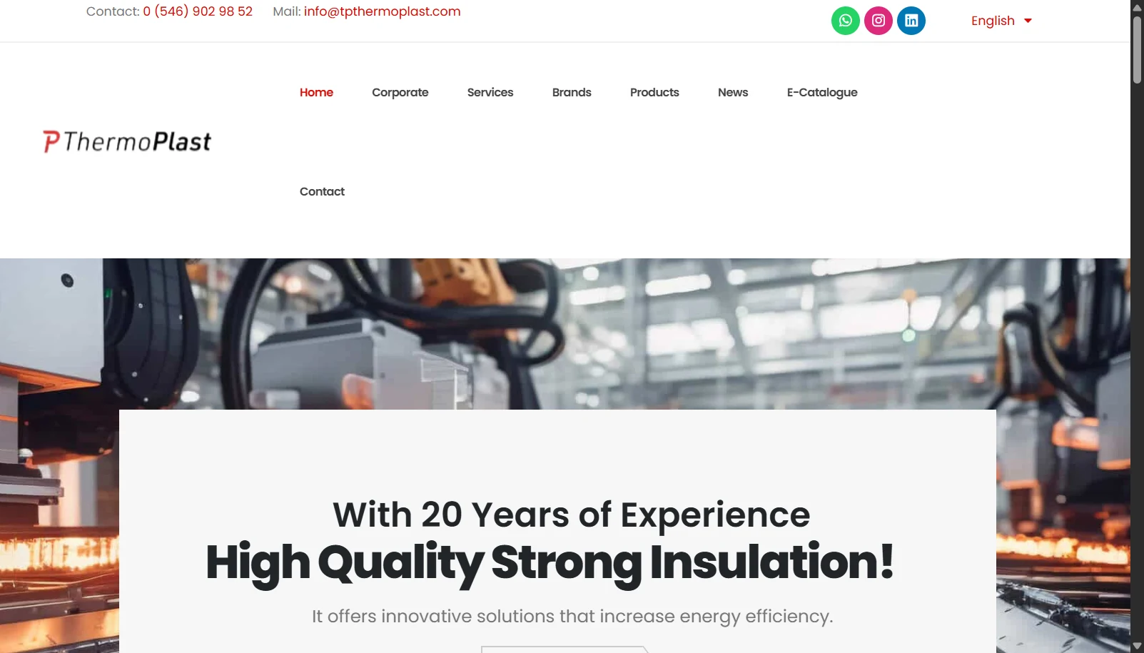 The TP Thermoplast website as built by Velkina